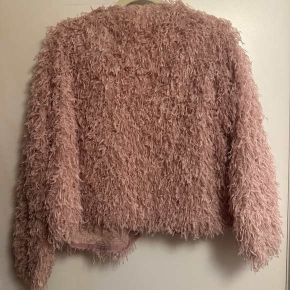 Lauren Conrad Shaggy Pink Cardigan - Picture 3 of 5